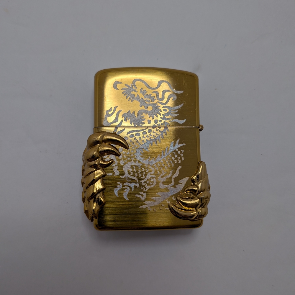 Gold And Silver Tone Dragon Claw Refillable Lighter Kantai Never Been Used
